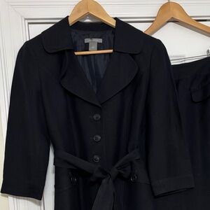 Ann Taylor Classic Navy Lined Linen Suit